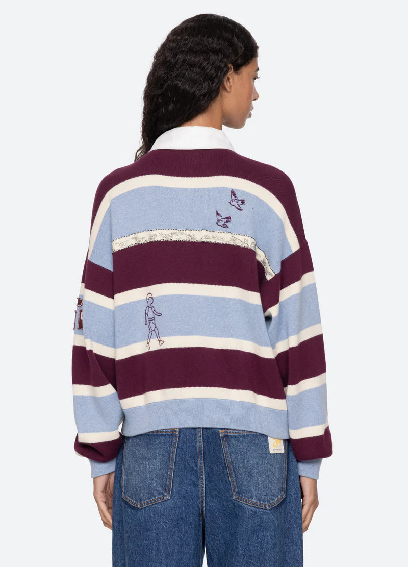 Sea New York Hester Solid Rugby Sweater in Multi