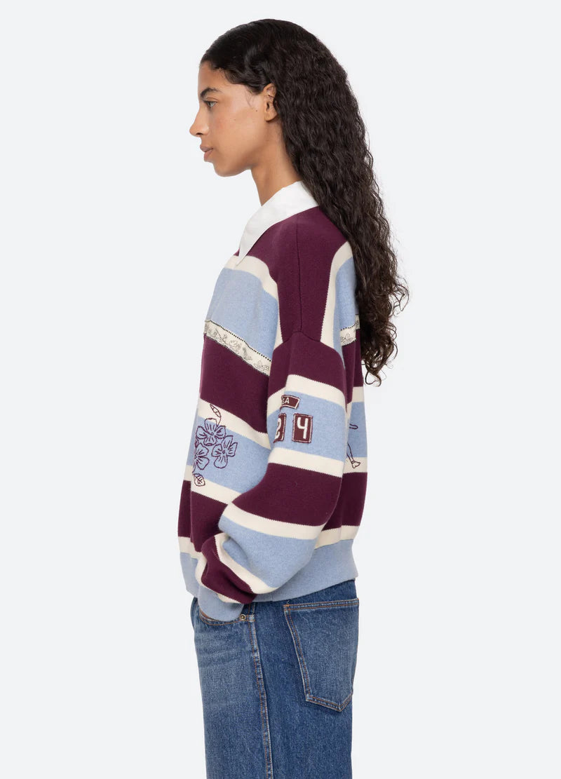 Sea New York Hester Solid Rugby Sweater in Multi