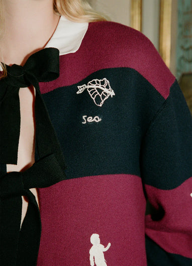 Sea New York Hester Solid Tie Front Cardi in Multi