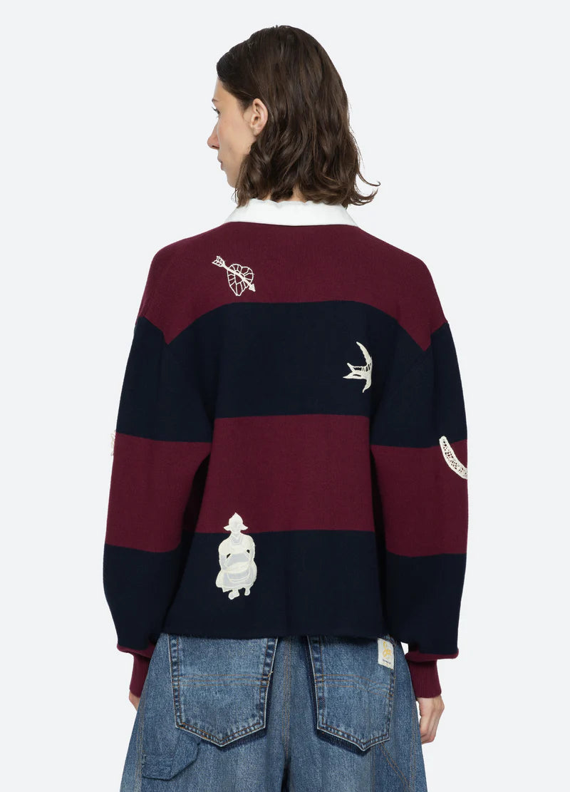 Sea New York Hester Solid Tie Front Cardi in Multi