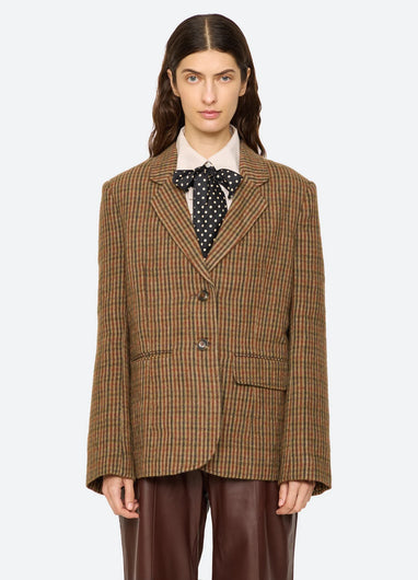 Sea New York Julia Plaid Wool Blazer
