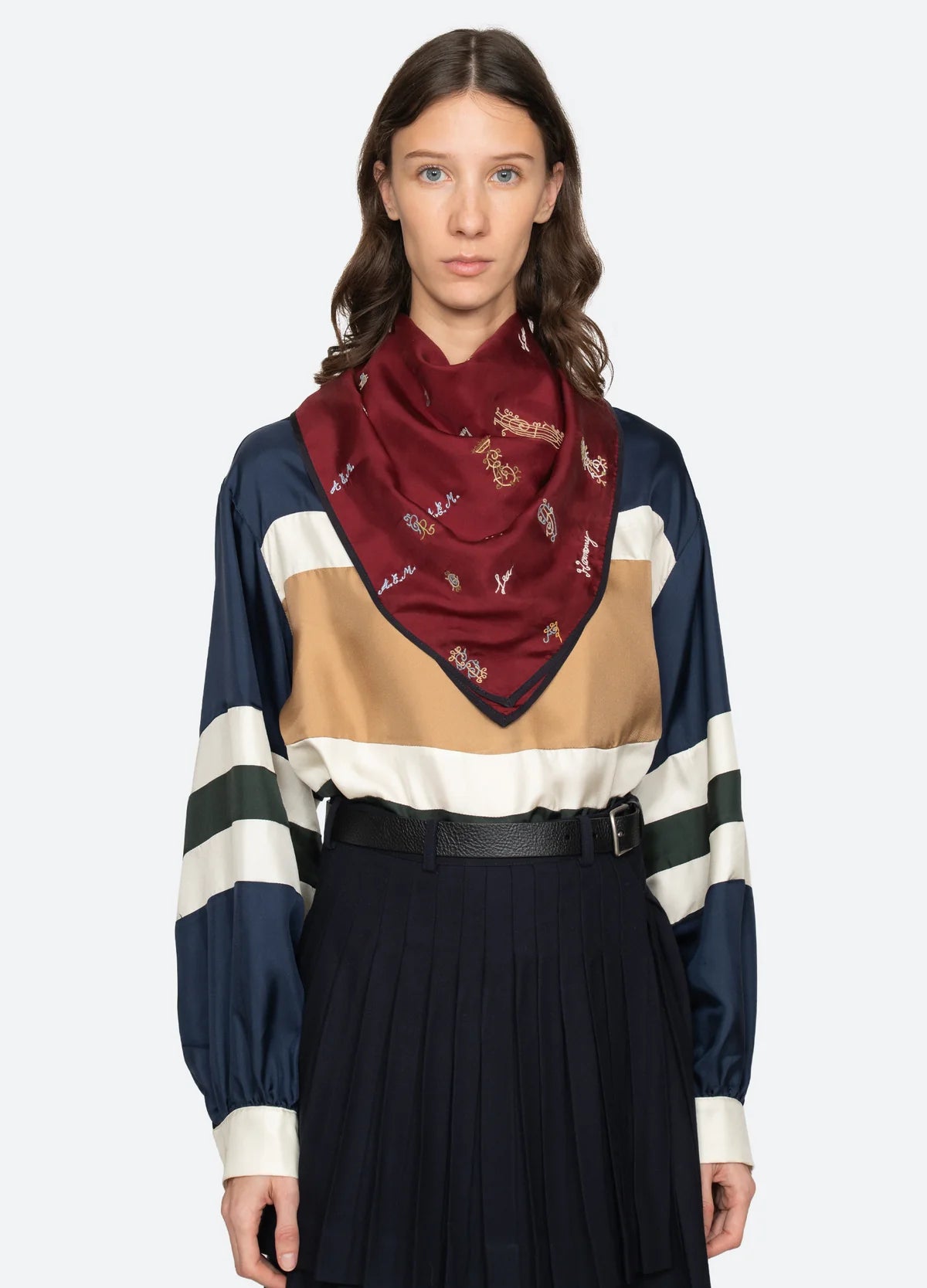 Sea New York Juliet Emb Scarf - Bordeaux