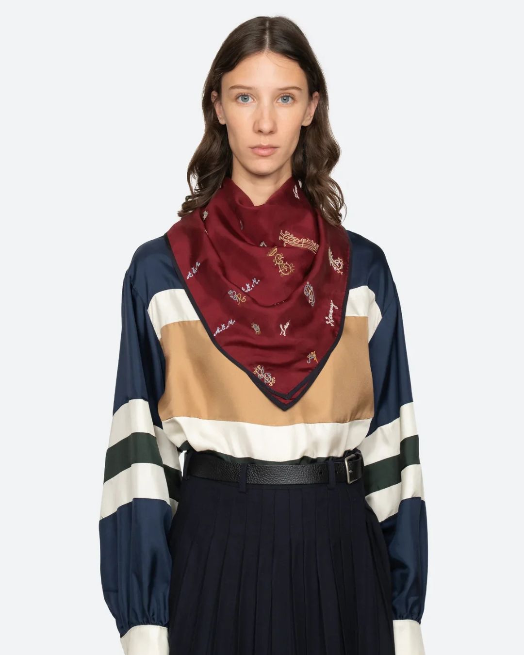 Sea New York Juliet Emb Scarf - Bordeaux