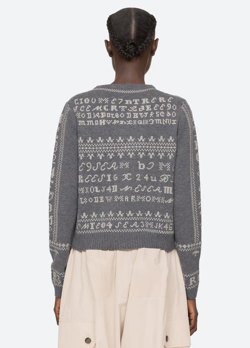 Sea New York Kit Embroidery Cardi in Charcoal