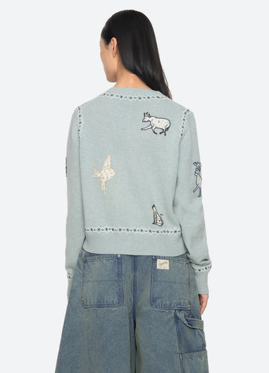 Sea New York Winslow Craft LS Cardi - Blue