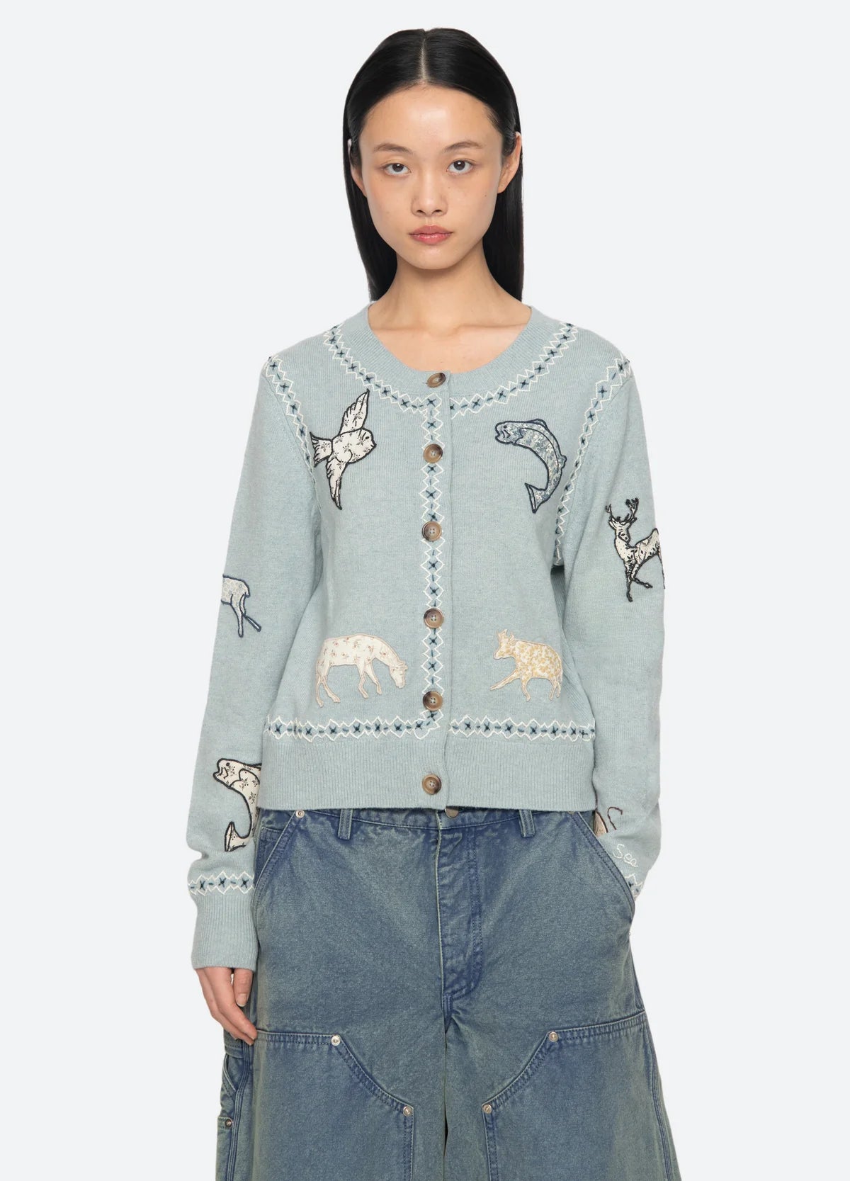 Sea New York Winslow Craft LS Cardi - Blue