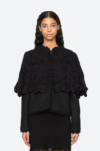Sea New York Wright Knit Cape Jacket - Black