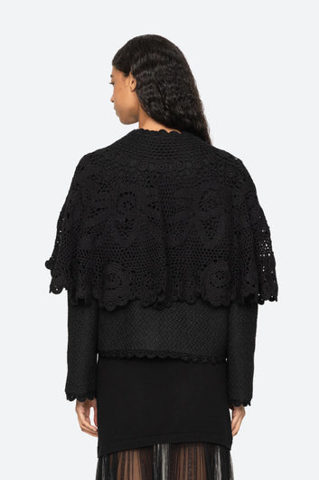 Sea New York Wright Knit Cape Jacket - Black