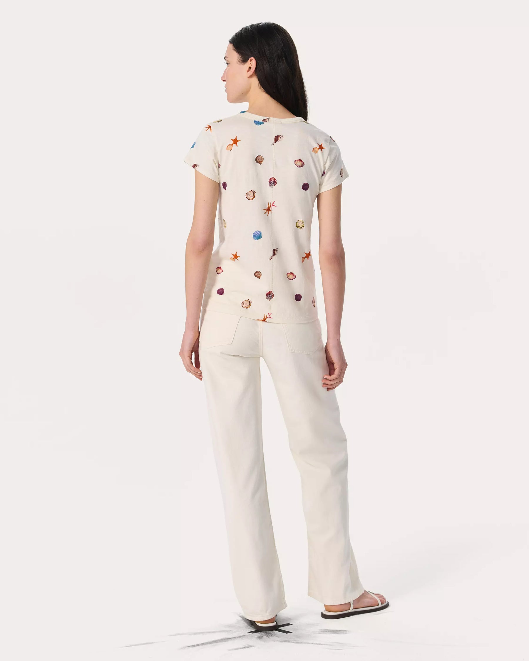 Rag & Bone All Over Seashell Tee in Ivory