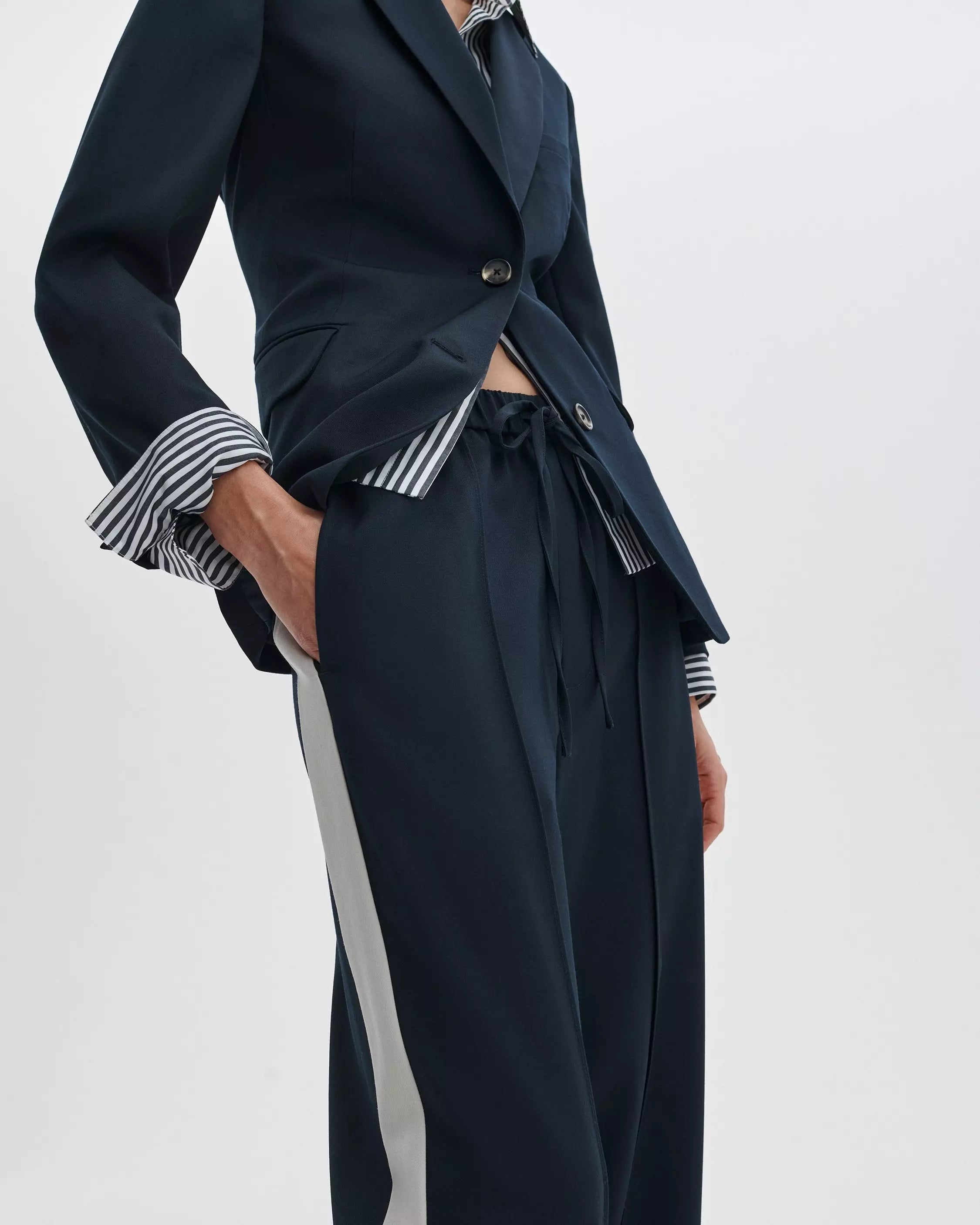 Rag & Bone Siena Wool Side Stripe Pant in Salute
