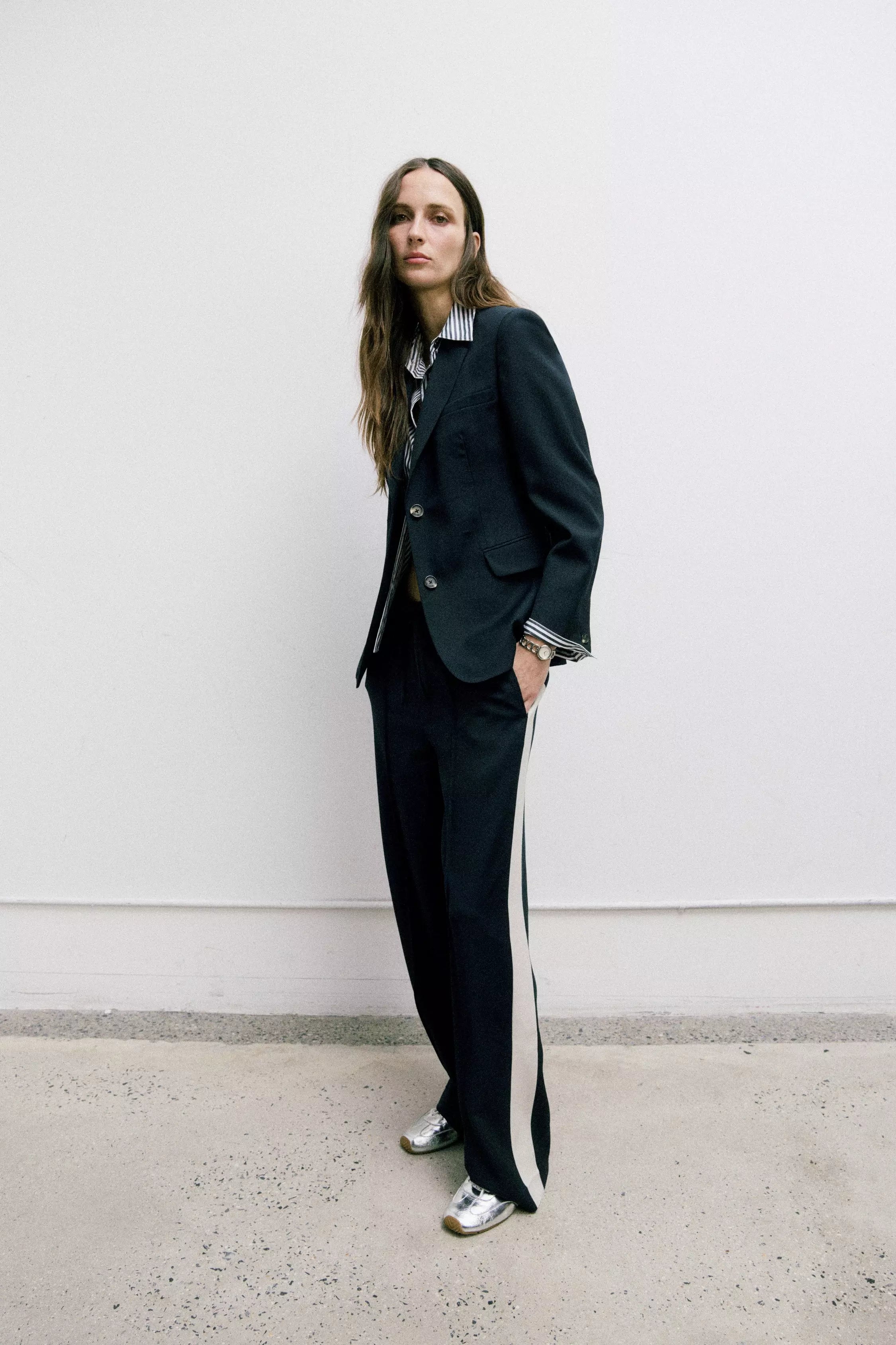 Rag & Bone Siena Wool Side Stripe Pant in Salute