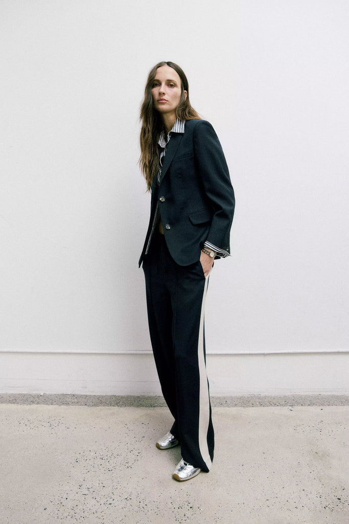 Side Rag Rag & Bone Siena Wool Side Stripe Pant in Salute – shopatanna