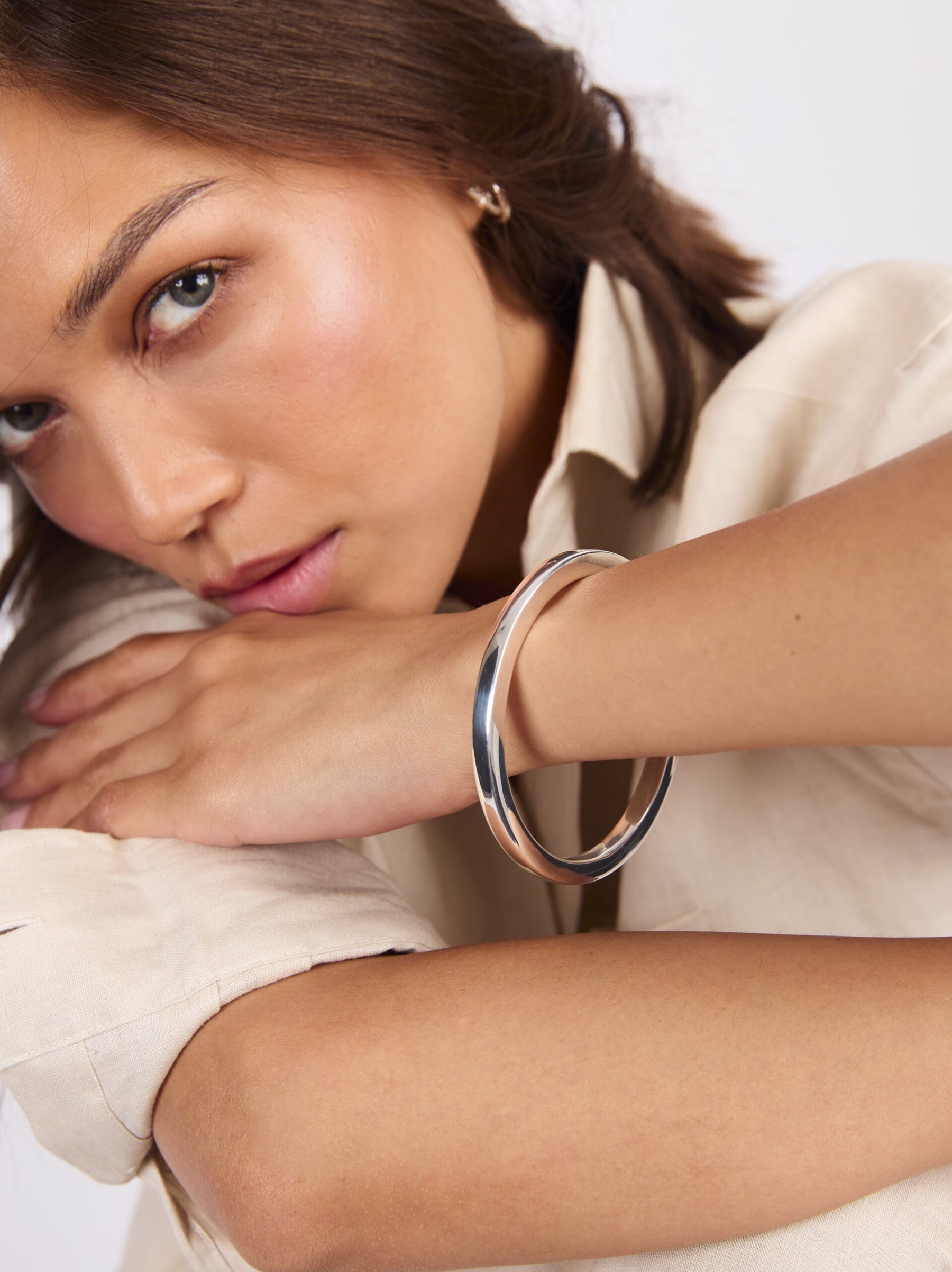 Tilly Sveaas Silver Plated Square Edge Bangle