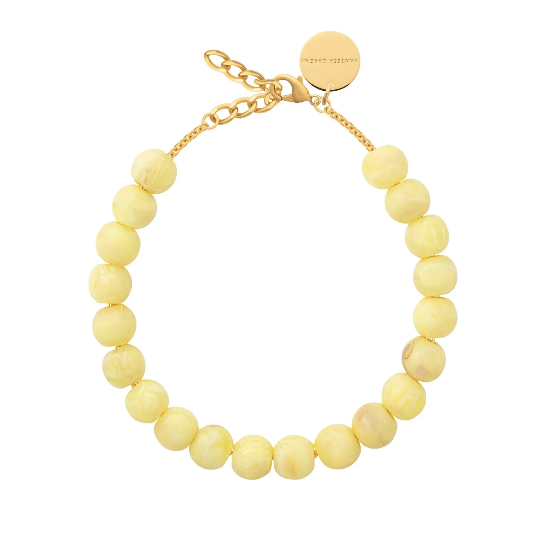 Vanessa Baroni Small Beads Necklace in Lemon Marble