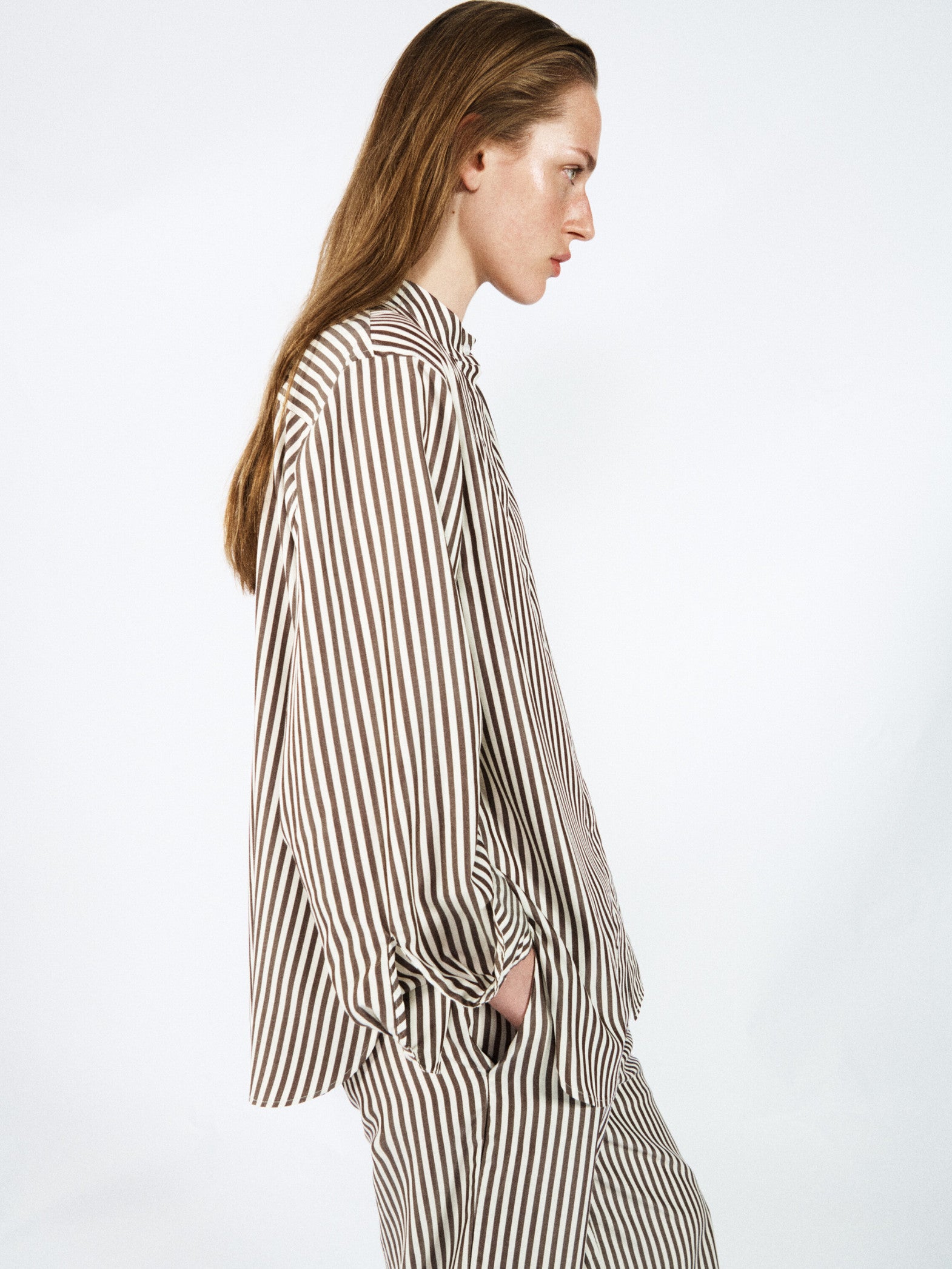 StyleIn Mandria Shirt in Brown Stripe