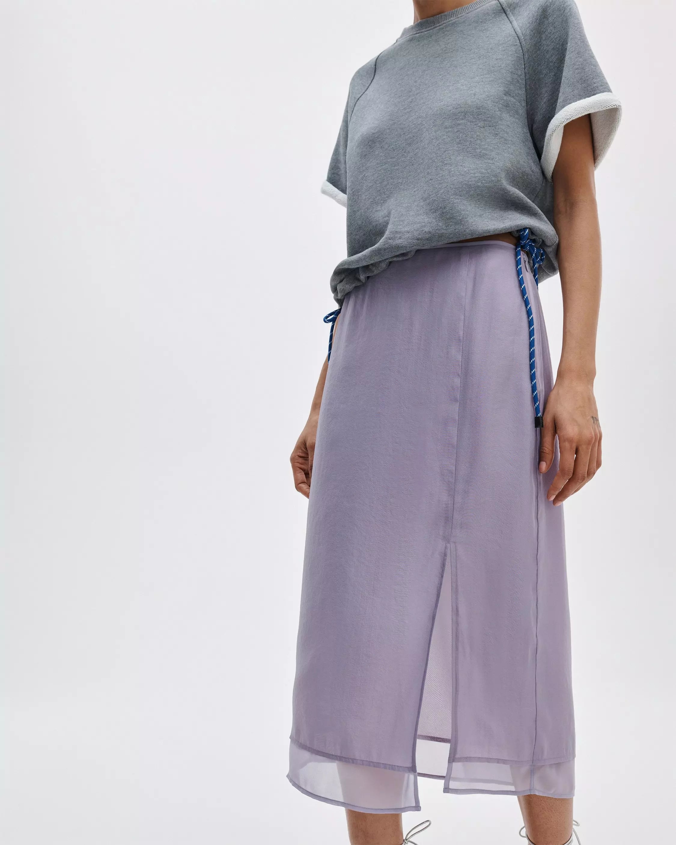 Rag & Bone Suki Organza Midi Skirt – Lilac