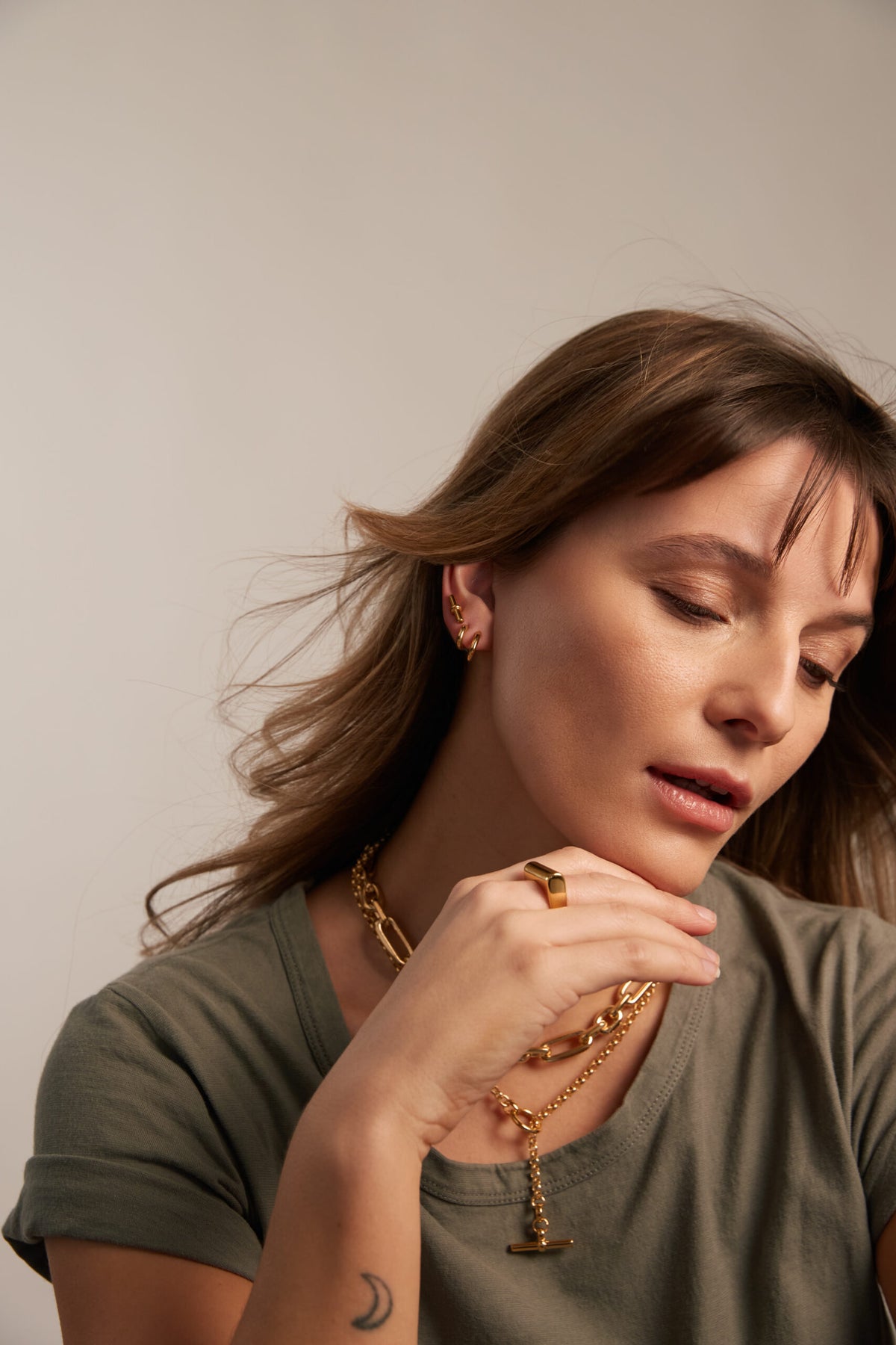 Tilly Sveaas Gold T Bar Studs