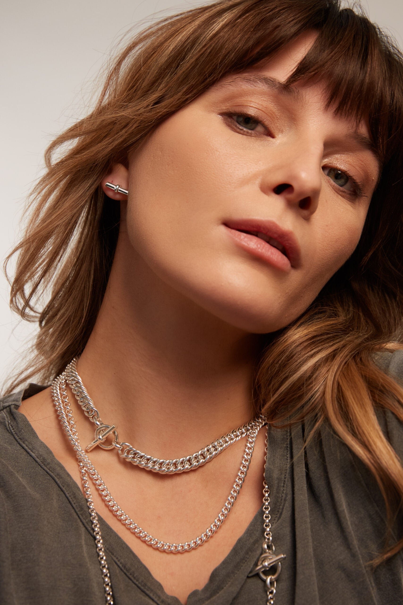 Tilly Sveaas Silver T Bar Studs