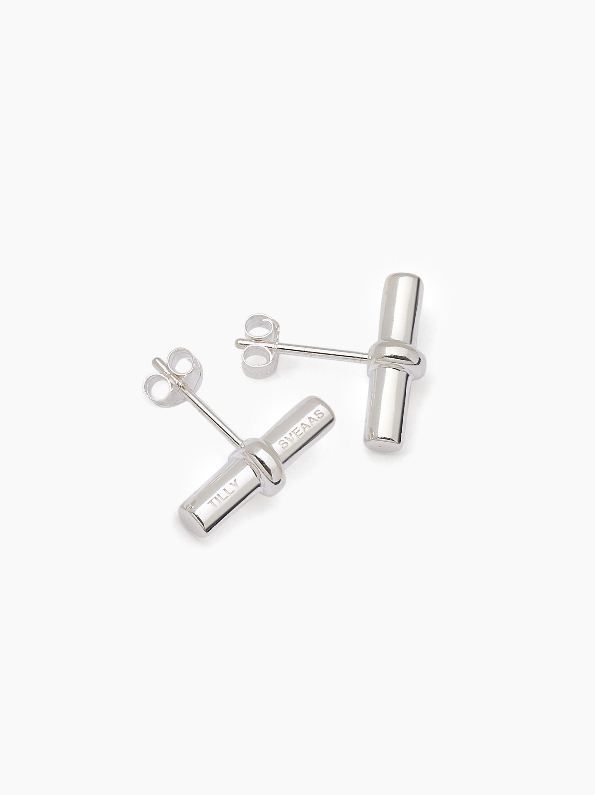 Tilly Sveaas Silver T Bar Studs