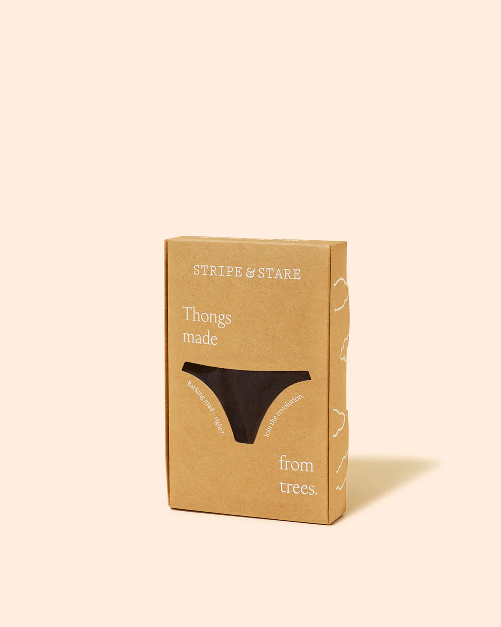 Stripe & Stare Thong in Black