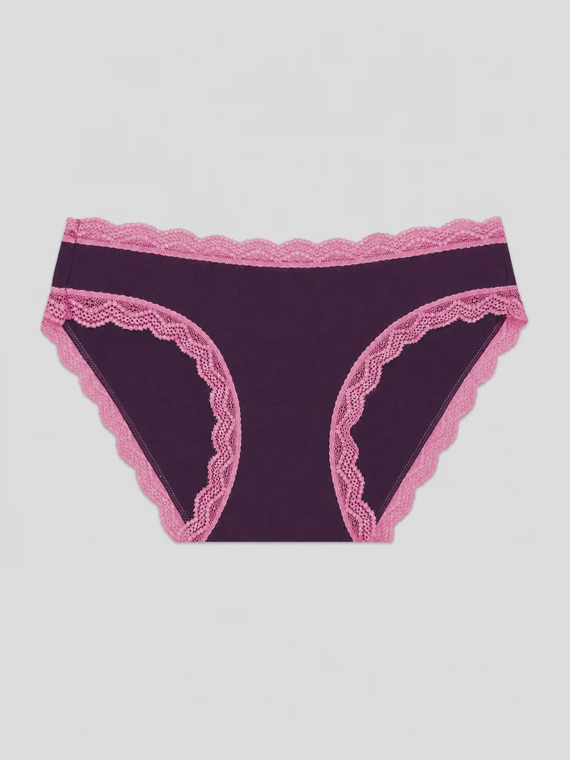 Stripe & Stare Basic Knicker - Black Cherry Pink