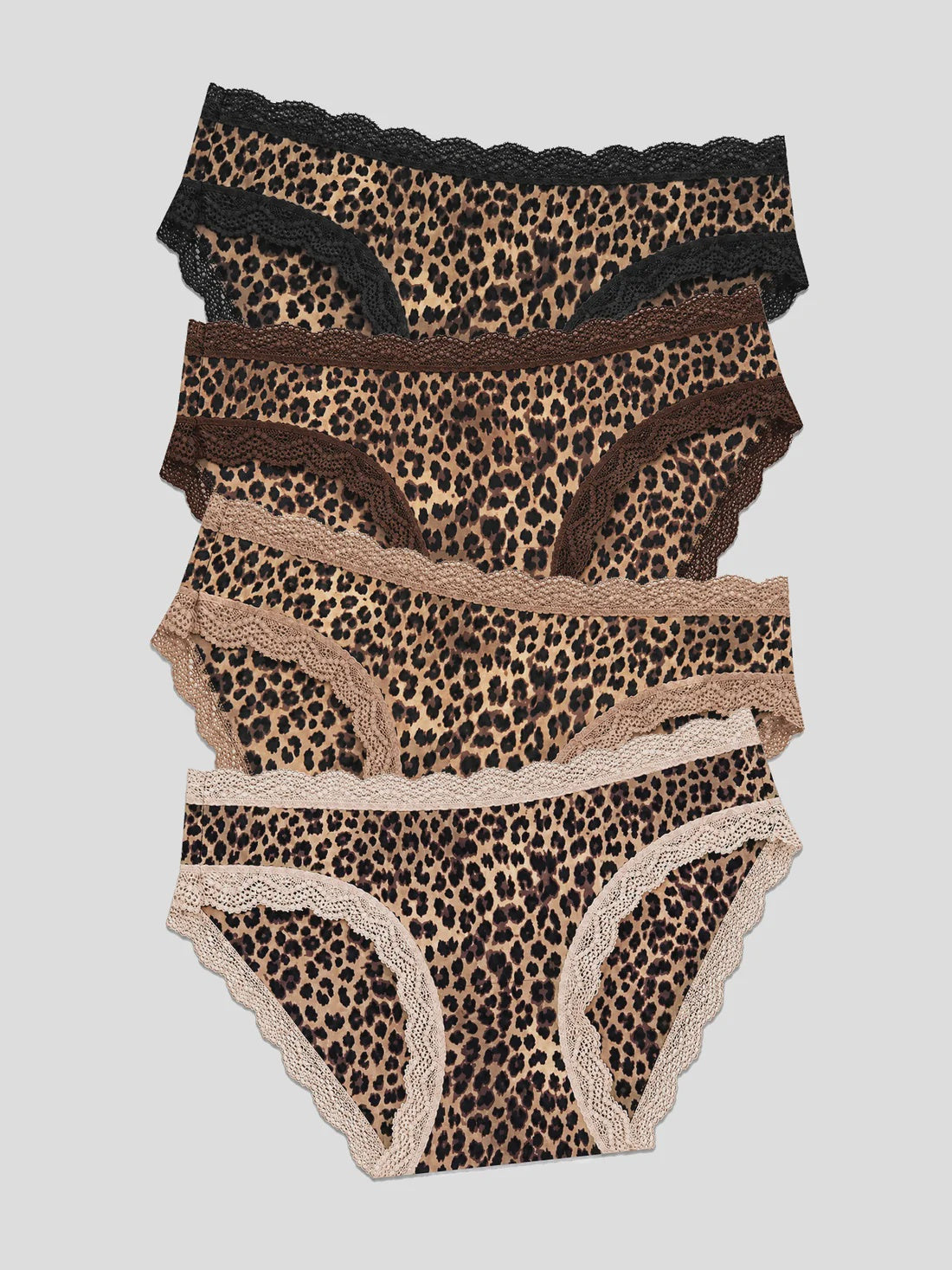 Stripe & Stare Basic Knicker Four Pack - True Leopard