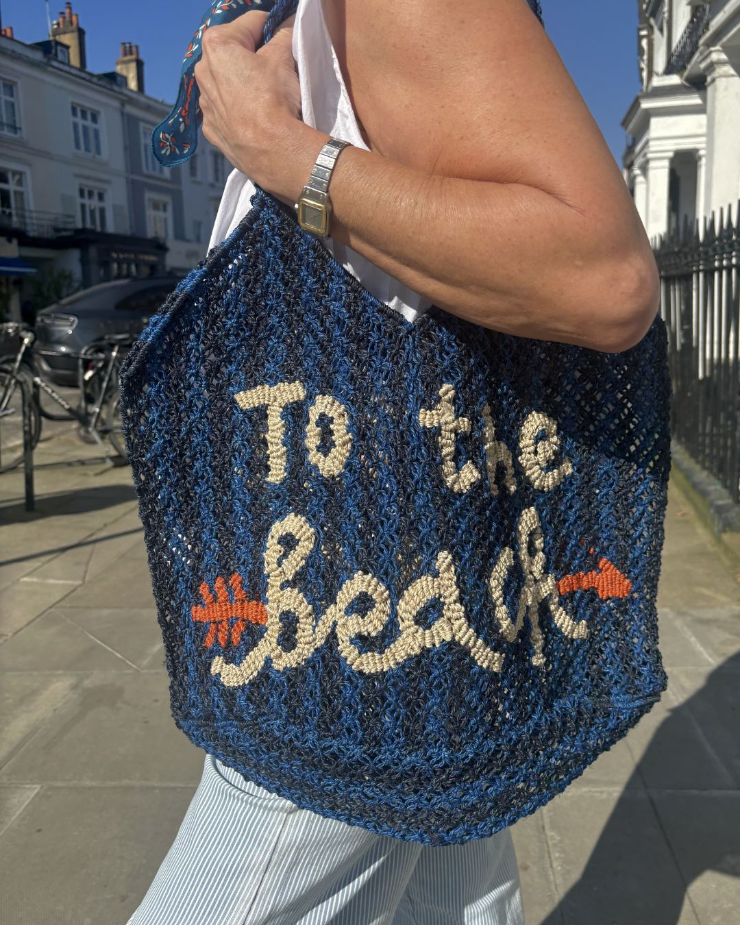 The Jacksons Drew Stripe To The Beach in Navy