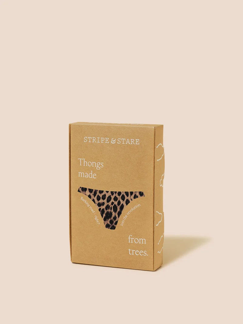 Stripe & Stare Thong - True Leopard