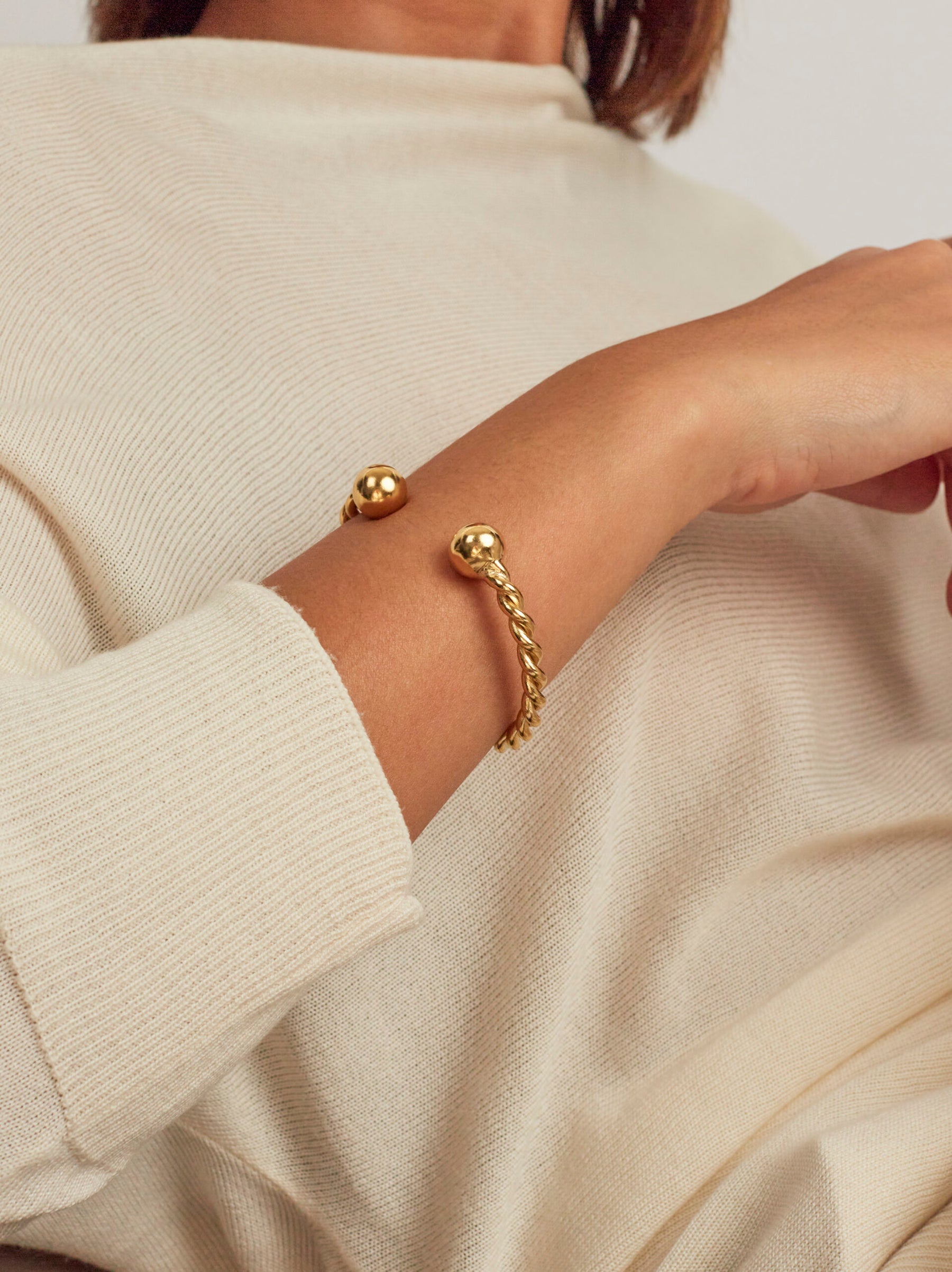 Tilly Sveaas Gold Roped Torque Bracelet