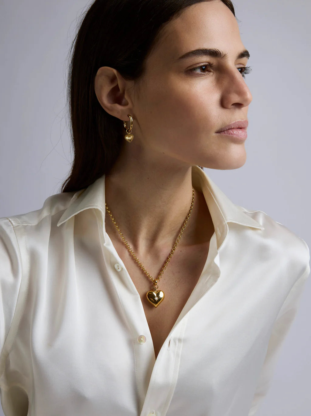 Tilly Sveaas Gold Heart Earrings