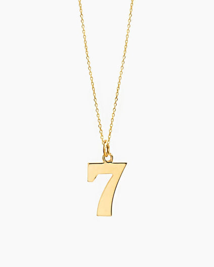 Tilly Sveaas Gold Lucky No 7 On Trace Chain