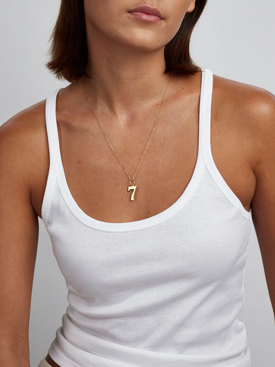 Tilly Sveaas Gold Lucky No 7 On Trace Chain