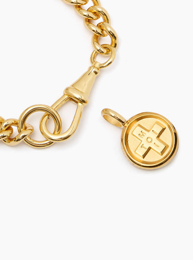 Tilly Sveaas Moi + Toi Gold Large Disc on Curb Clip Bracelet