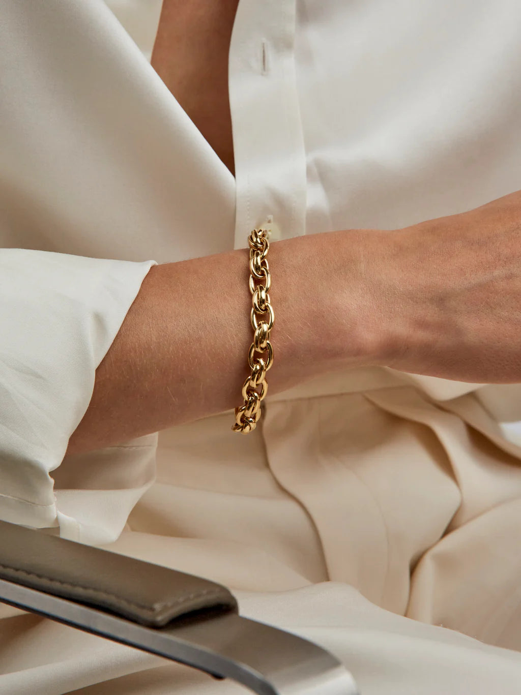 Tilly Sveaas Small Gold Double Linked Bracelet