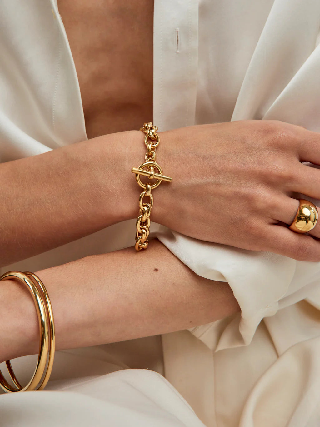Tilly Sveaas Small Gold Double Linked Bracelet
