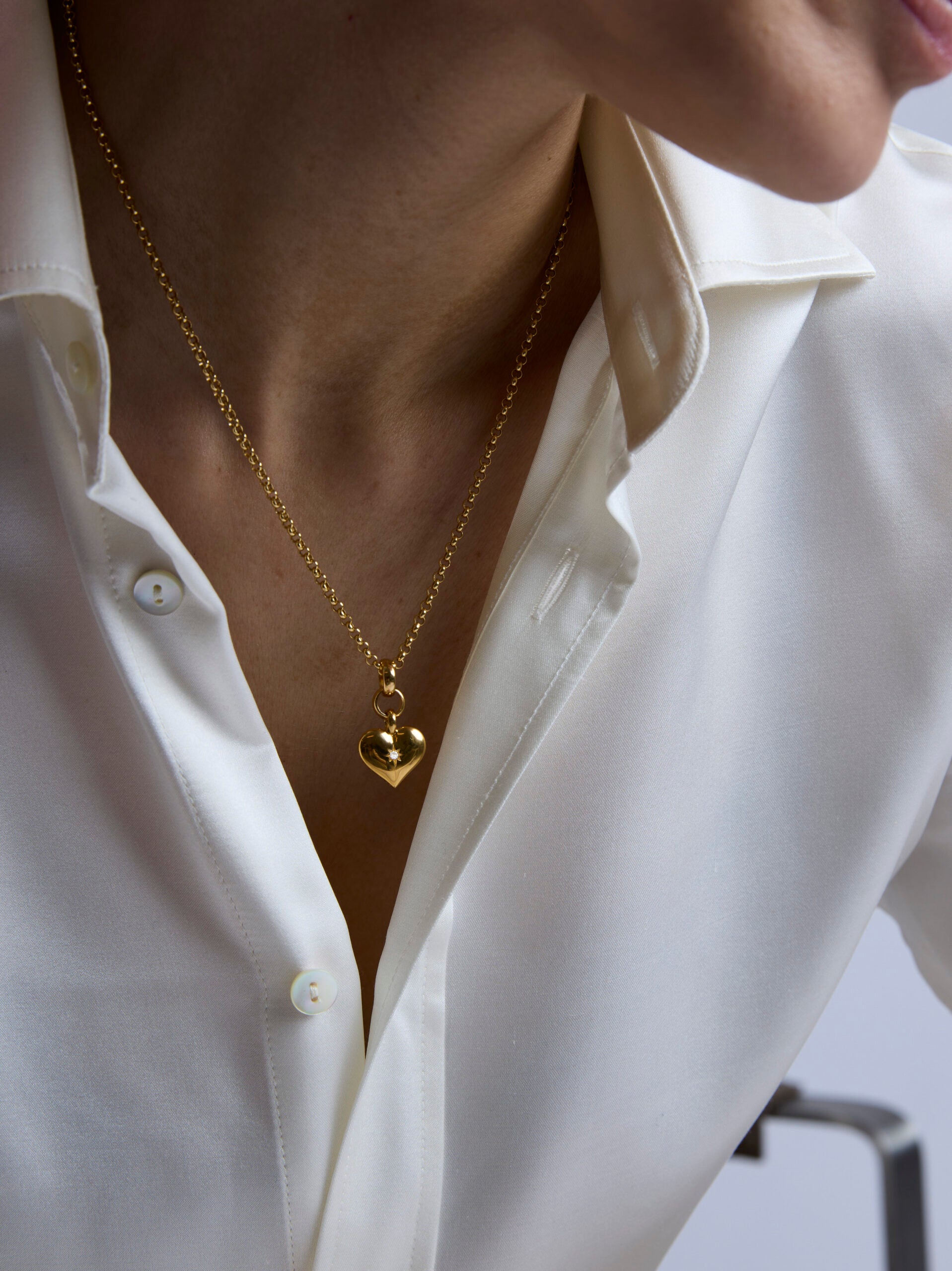 Tilly Sveaas Small Gold Heart on Belcher Chain