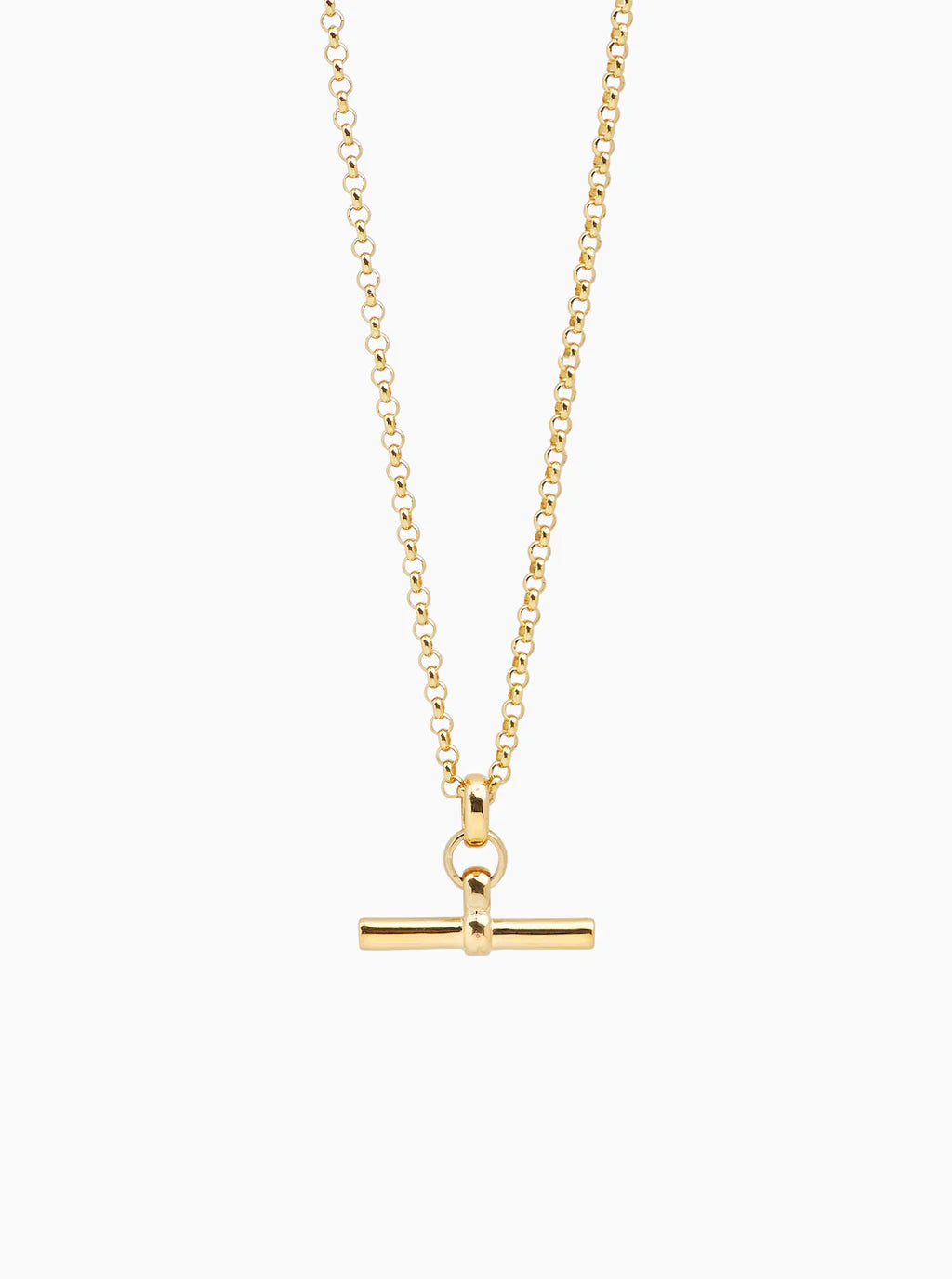 Tilly Sveaas Small Gold t Bar on Belcher Chain