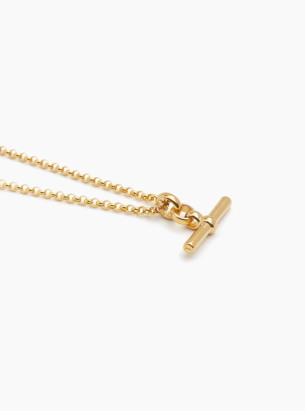 Tilly Sveaas Small Gold t Bar on Belcher Chain