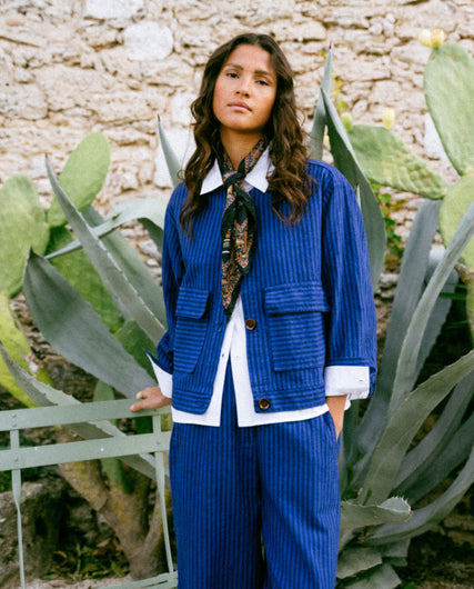 Tinsels Elies Voyages Stripe Jacket in Klein