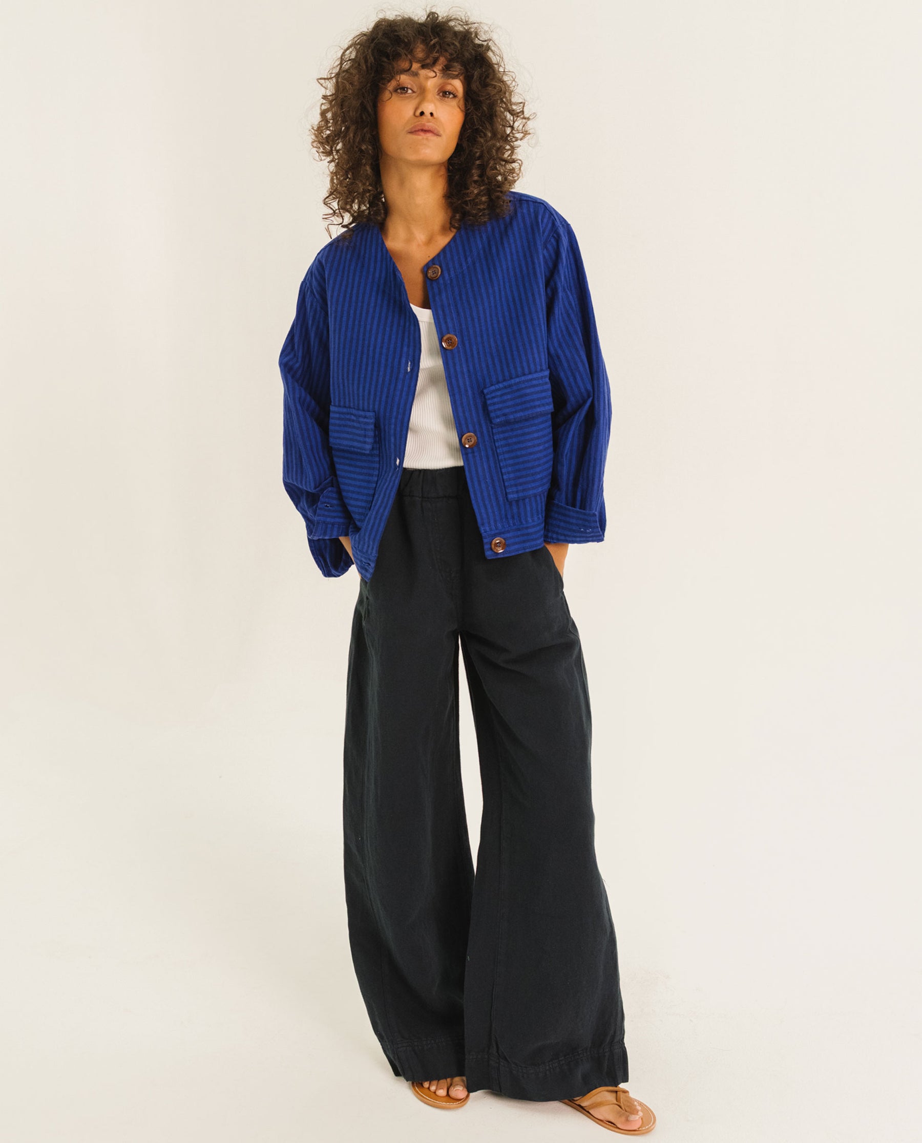 Tinsels Elies Voyages Stripe Jacket in Klein