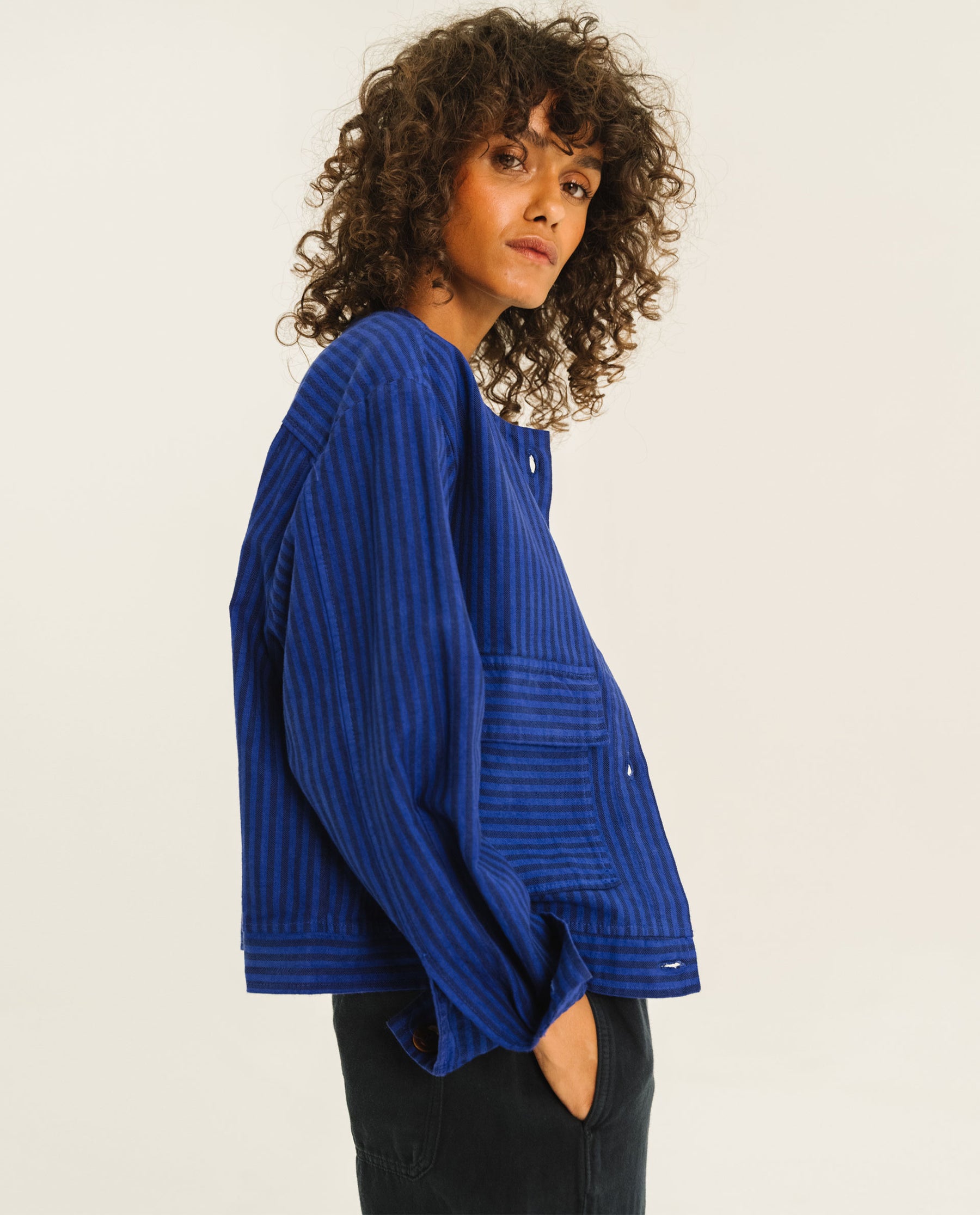Tinsels Elies Voyages Stripe Jacket in Klein