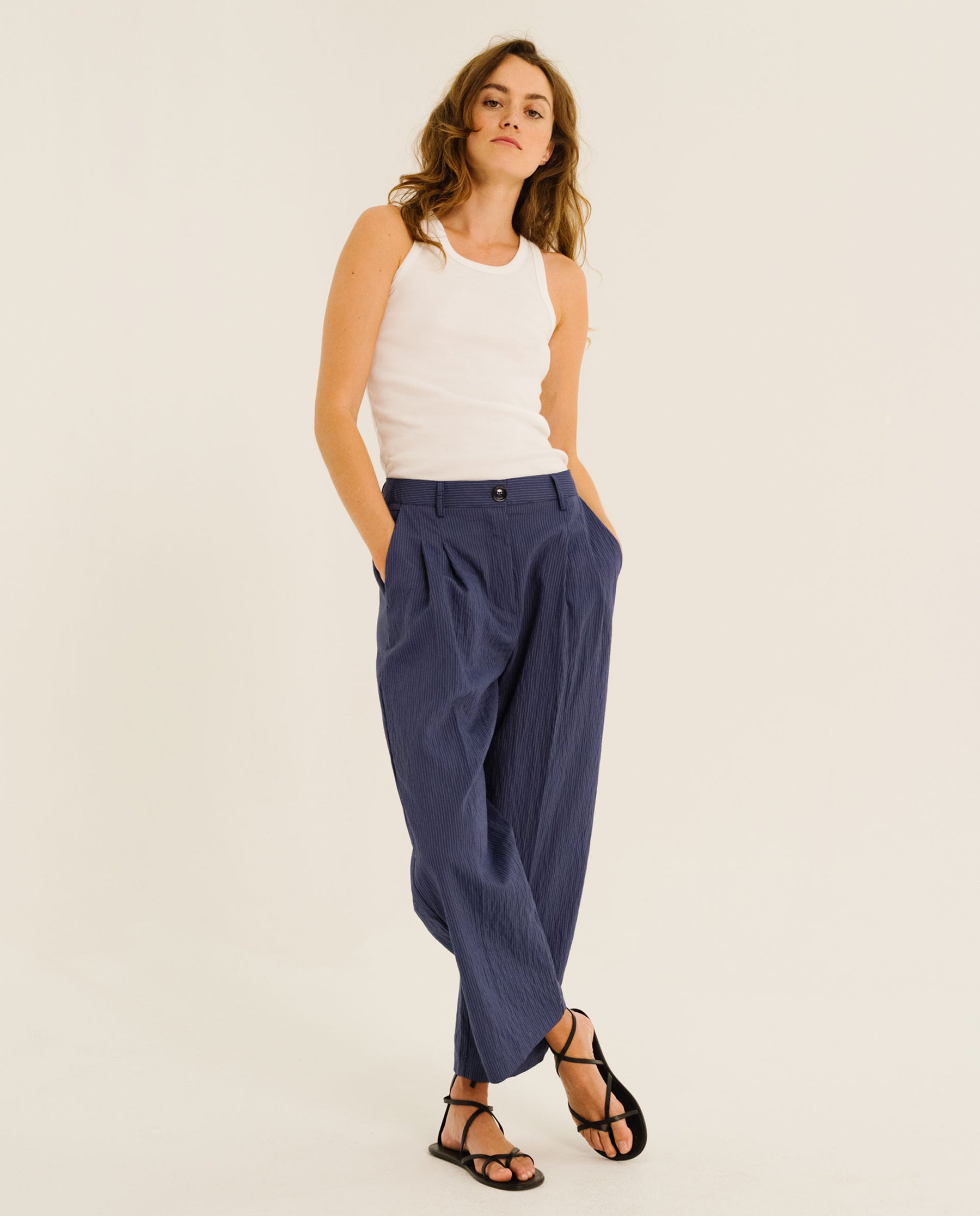 Tinsels Pepa Book Trousers in Navy
