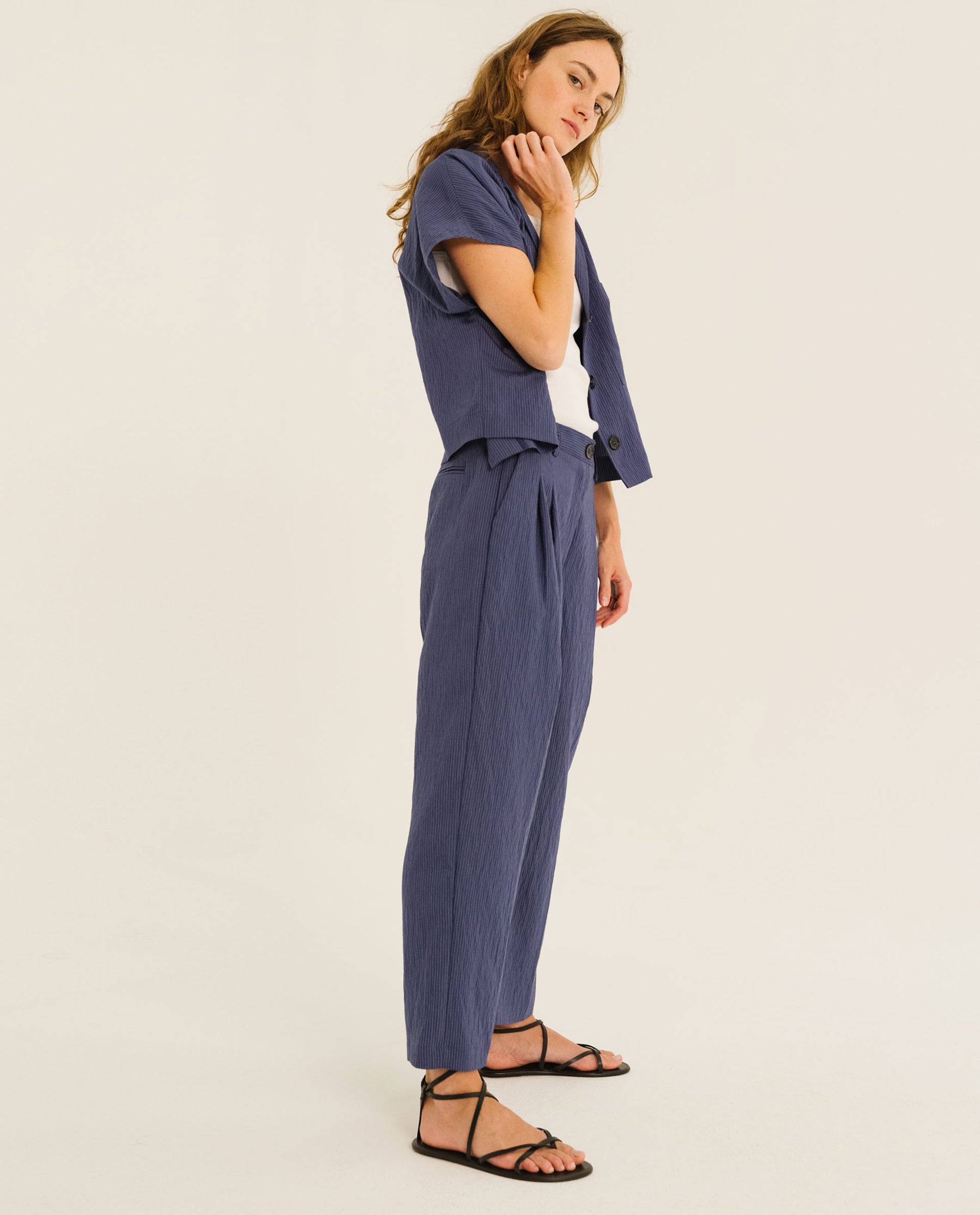 Tinsels Pepa Book Trousers in Navy