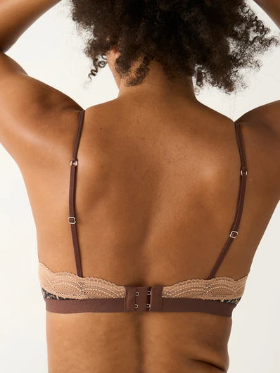 Stripe & Stare Lace Triangle bra - True Leopard