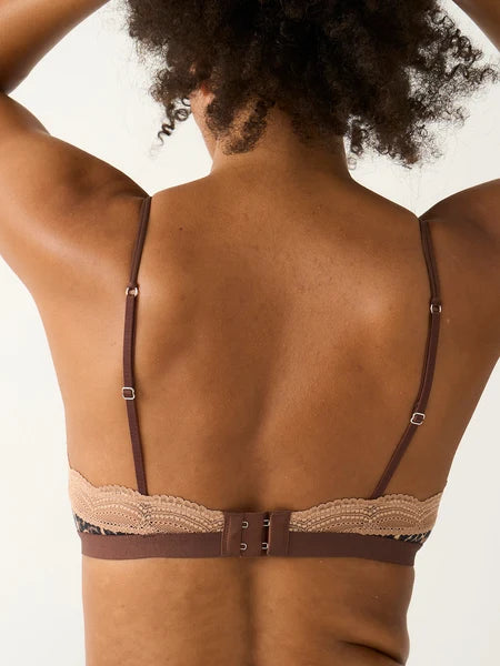 Stripe & Stare Lace Triangle bra - True Leopard