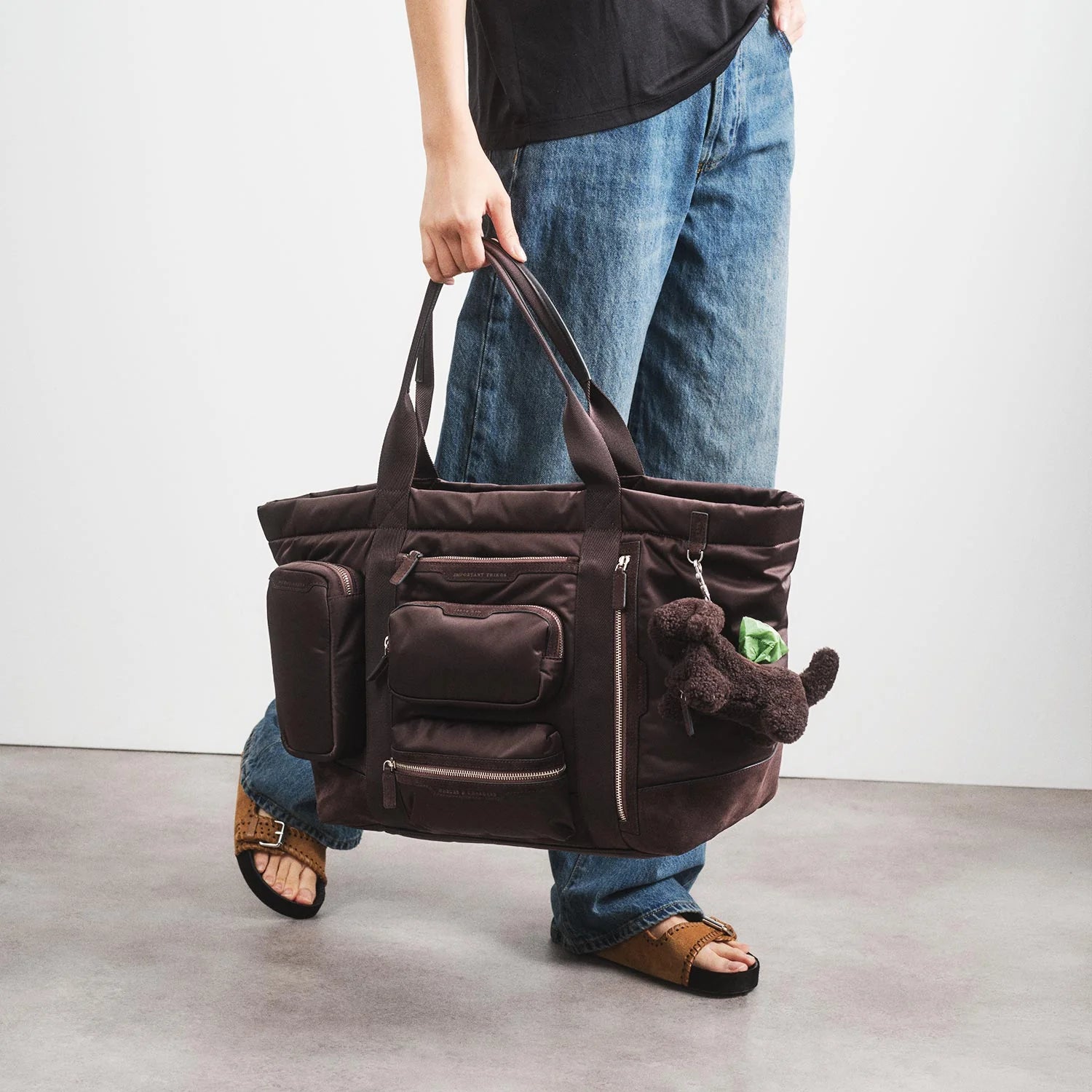 Anya Hindmarch Travel Tote Recycled Padded Satin - Chocolate