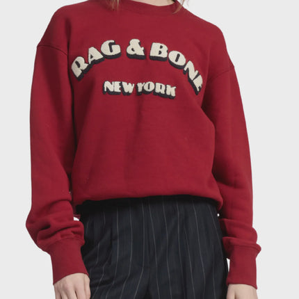 Rag & Bone RBNY Oversized Sweat in Ruby