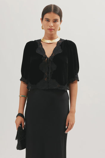 RIXO Ursula Top in Black