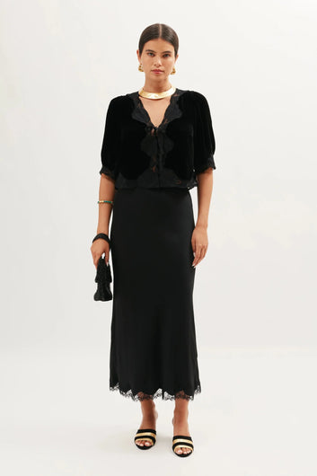 RIXO Ursula Top in Black