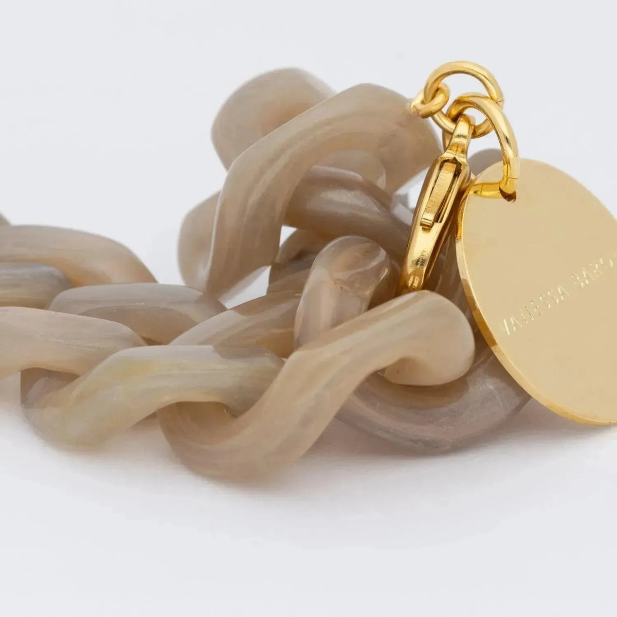 V.BARONI Mini Flat Chain Bracelet in Biancone Marble